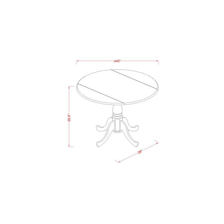5 Pcs Dining Set with 4 Wood Chairs in Buttermilk Y904