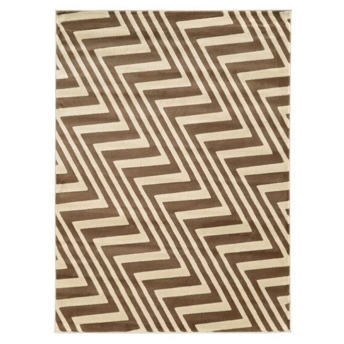 8' x 10' Zig Zag Rug in Ivory and Beige T19927