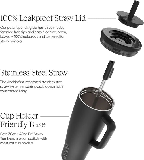 30 oz Stainless Steel Insulated Tumbler with Lid and Straw U3034