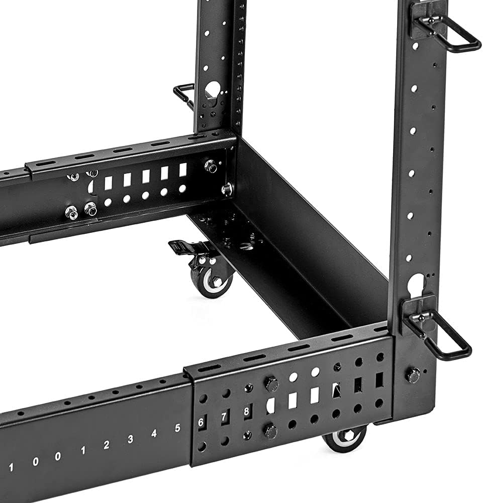 12U 4-Post Open Frame Server Rack, 19-Inch Adjustable Depth, Black C862112