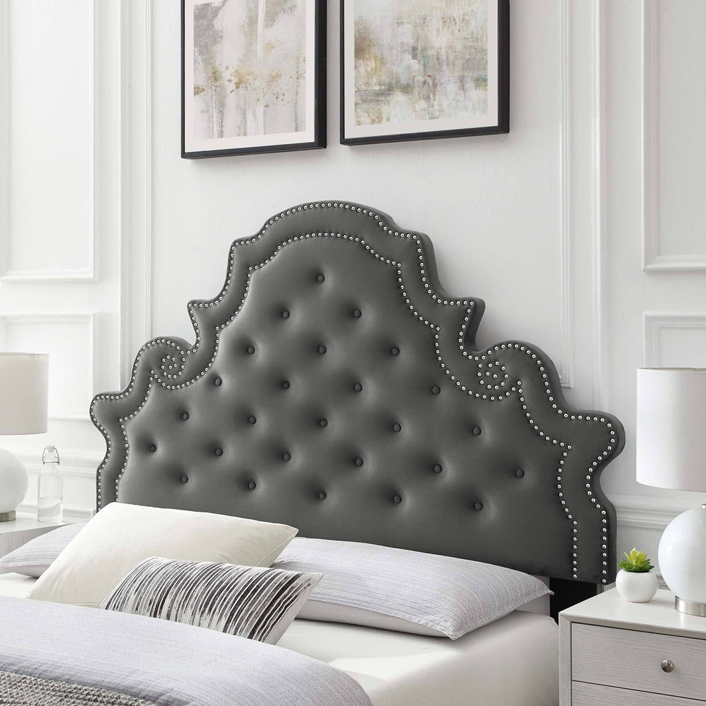 Tufted Dusty Rose Performance Velvet Twin Headboard X76411
