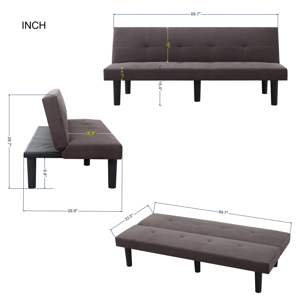 70” Futon Sofa bed Q430058