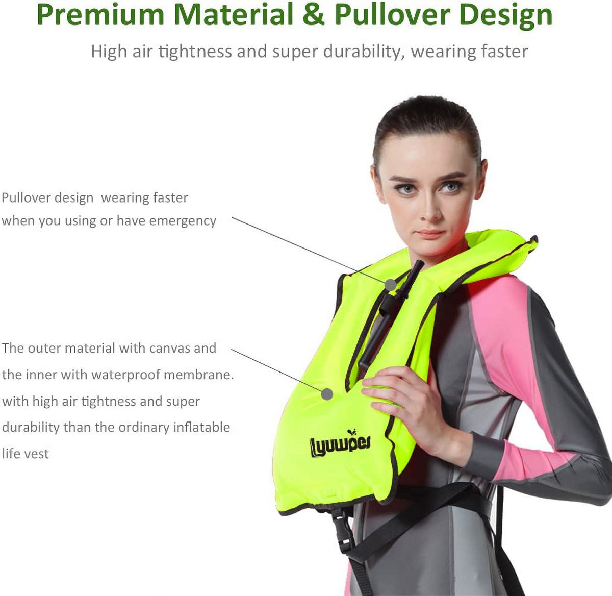 Inflatable Snorkel Vest Adult Snorkeling Jackets E41081