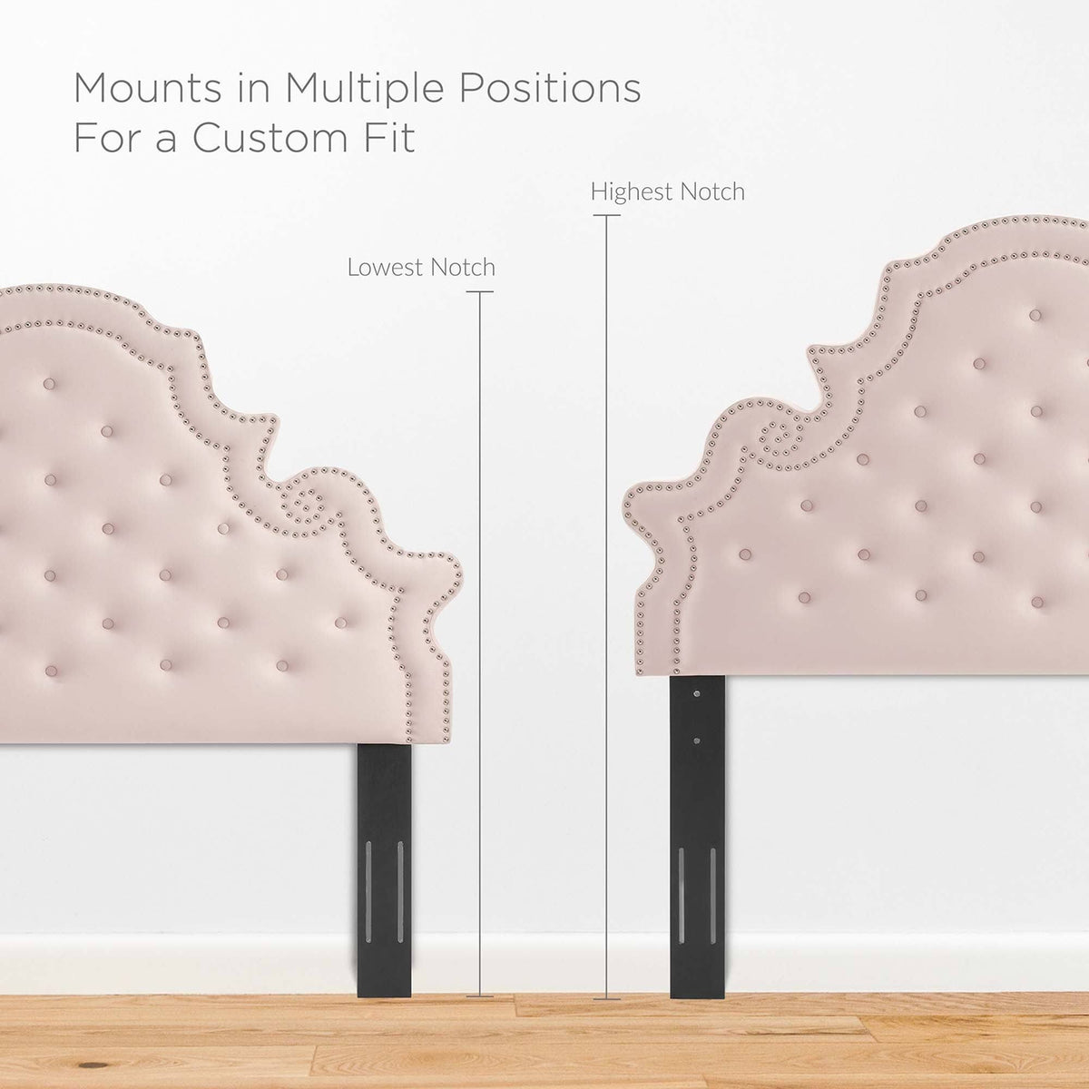 Tufted Dusty Rose Performance Velvet Twin Headboard X76411