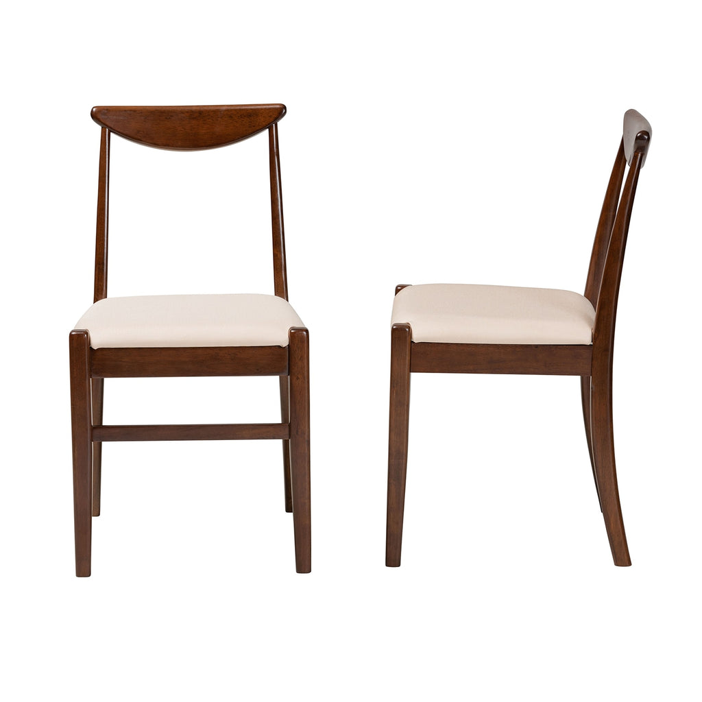 Dark Brown Wood 2-Piece Dining Chair Set A56102