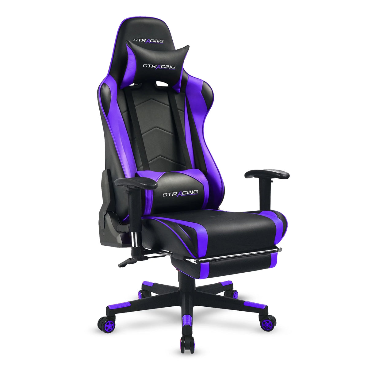 Red PU Leather Gaming Chair with Footrest B146