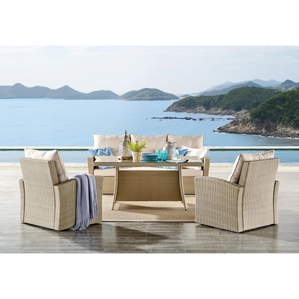 Wicker Outdoor Sofa with Cushions E13633
