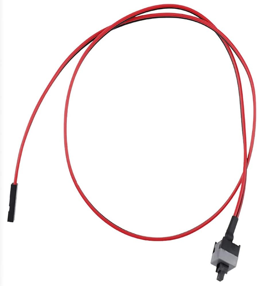 5pcs 2 Pin PC Power Cable Push Button ATX Computer Switch Wire Restart Switch 55CM T37775