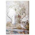 White Romantic Roses Floral Canvas A604560