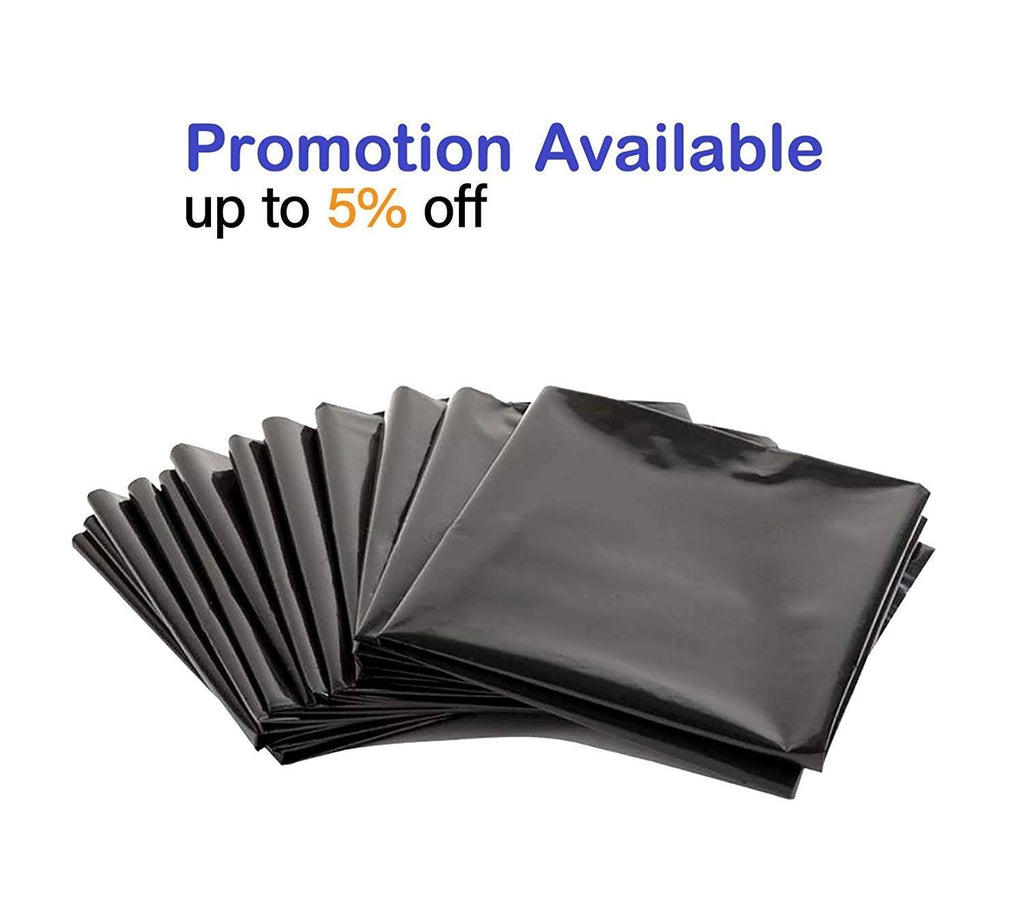 500 Pack Black Poly Heavy Duty Trash Bags 33 Gal V821