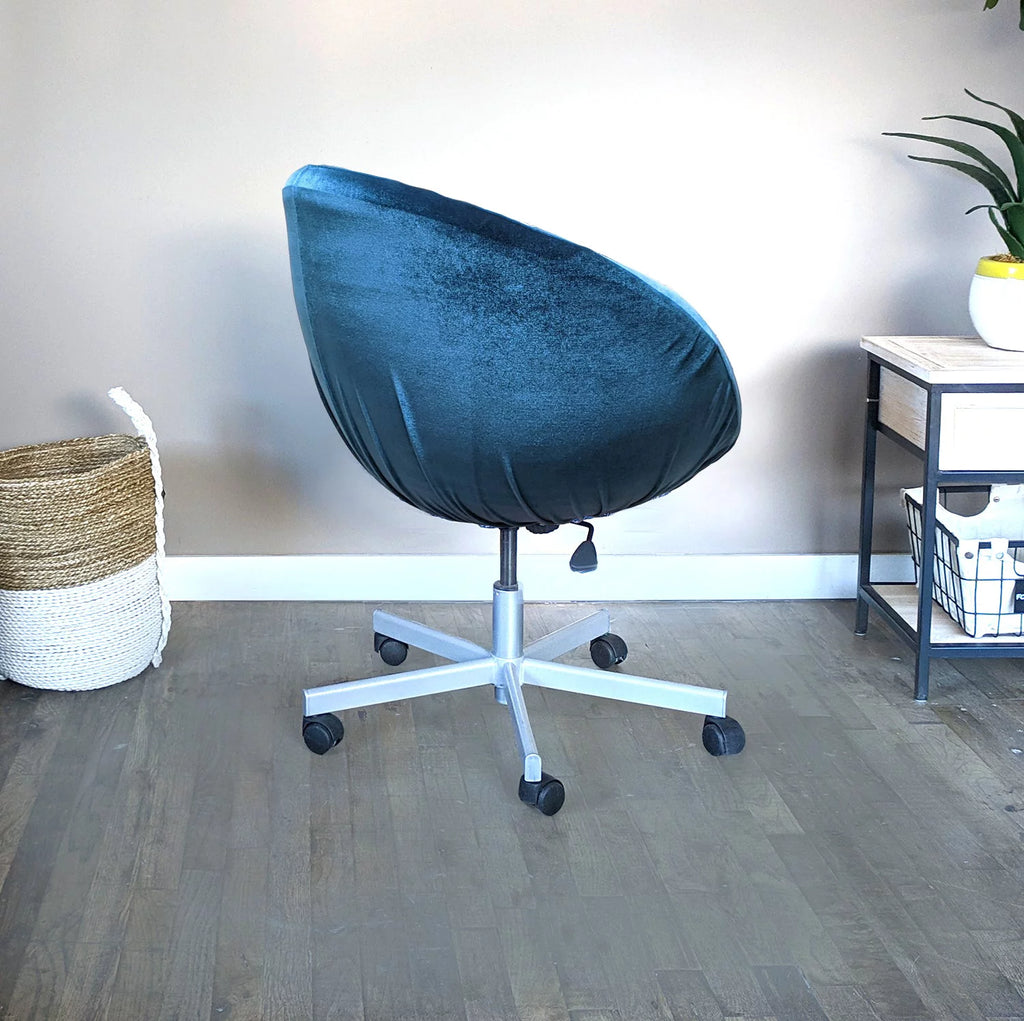 Navy Blue Velvet Chair Slip Cover F315