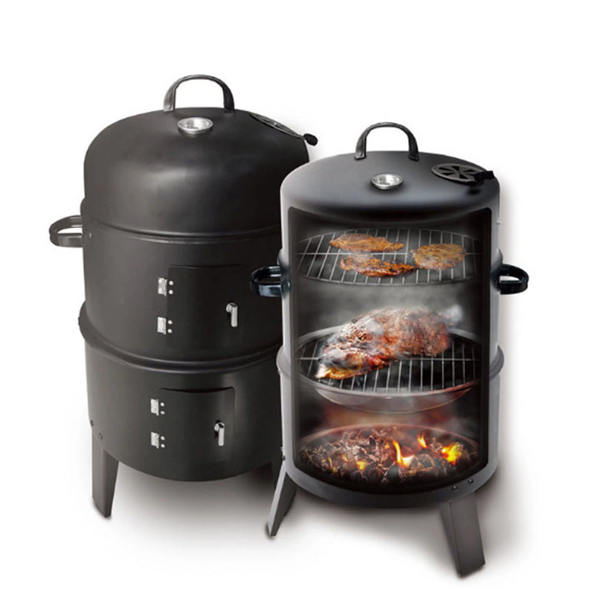 Charcoal BBQ Smoker with Built-in Thermometer H786