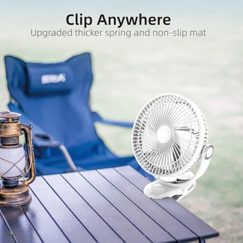 10000mAh 8-Inch Rechargeable Clip on Fan, 4 Speeds W231