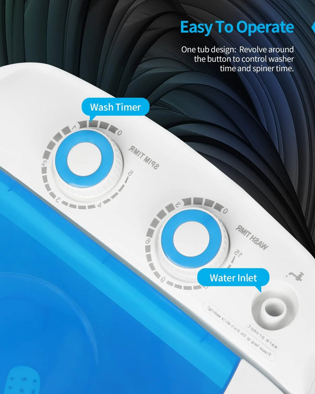 7.7lbs Mini Portable Washing Machine with Spiner Basket E374476