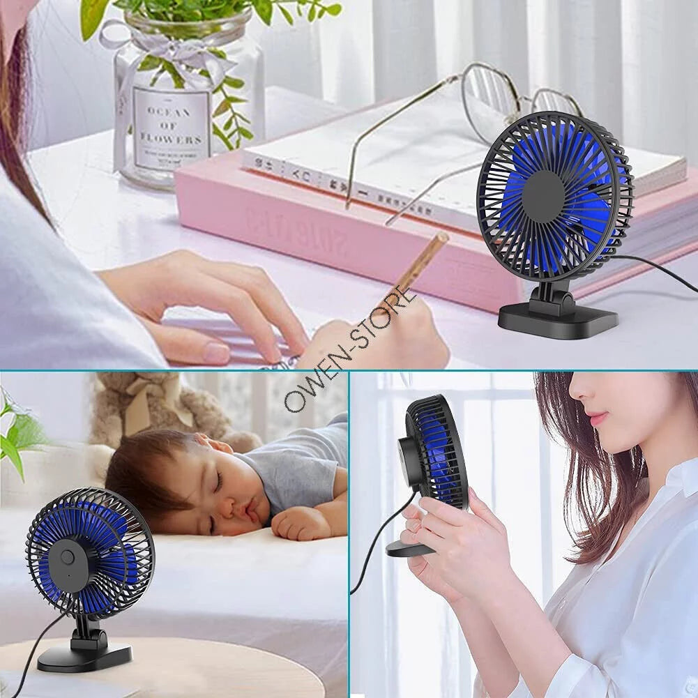 4 inch Mini Desk Fan 3 Speeds USB Powered J415