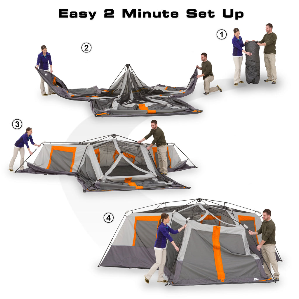 12-Person 3-Room Instant Cabin Tent with Screen Room P253421
