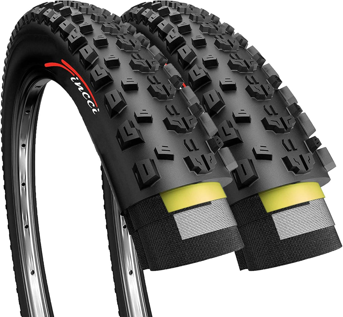 Pair 27.5 x 2.25 Inch Foldable 60 TPI All Mountain Enduro Tires with Nylon Protection F1493