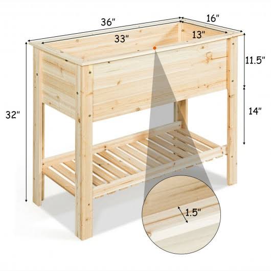 Raised Garden Bed with Storage Shelf Y89585