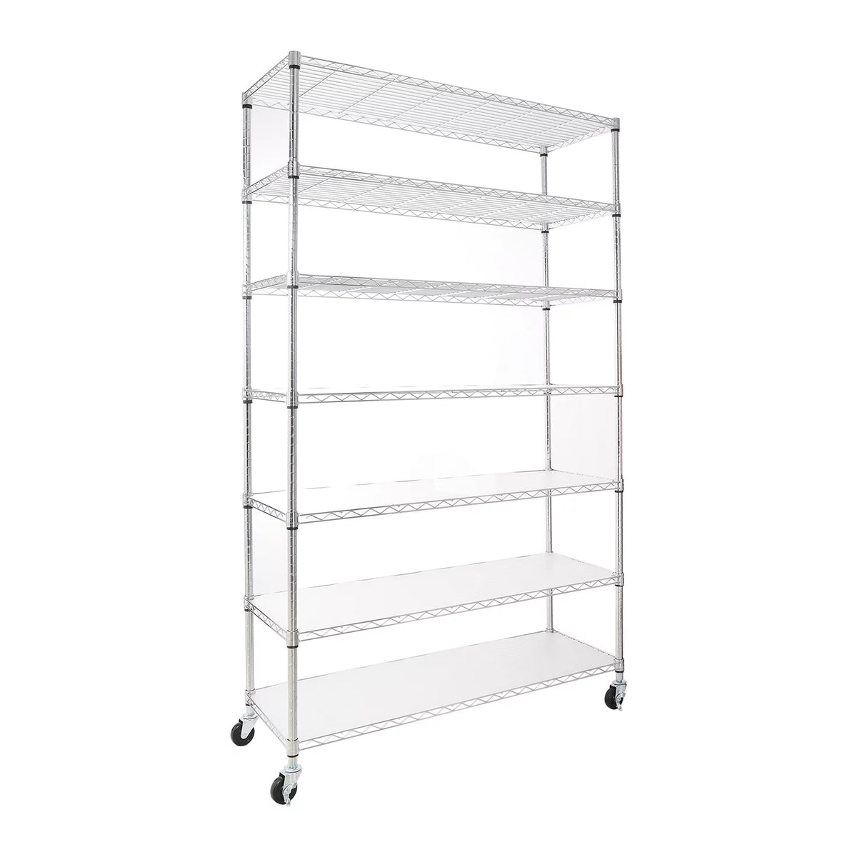 7-Tier 2450lbs Metal Shelving Unit with Wheels R142