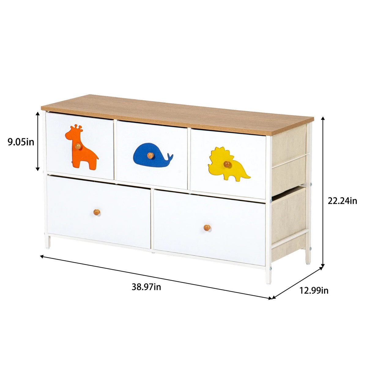 White 5 Drawer Dresser X184