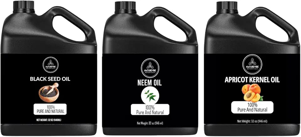 Black Seed Oil, Neem Oil and Apricot Oil 32oz X25030