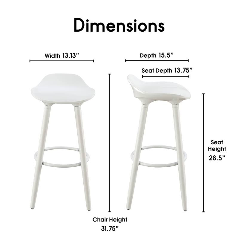 White Bar Stool I158