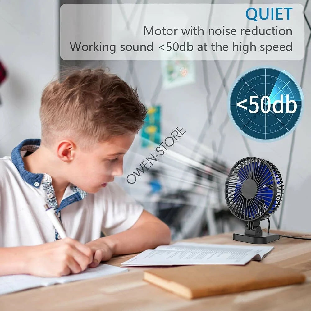 4 inch Mini Desk Fan 3 Speeds USB Powered J415