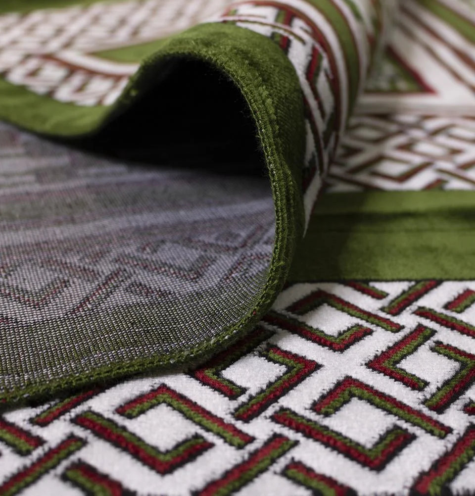Green Geometric 4 Person Prayer Rug M760684