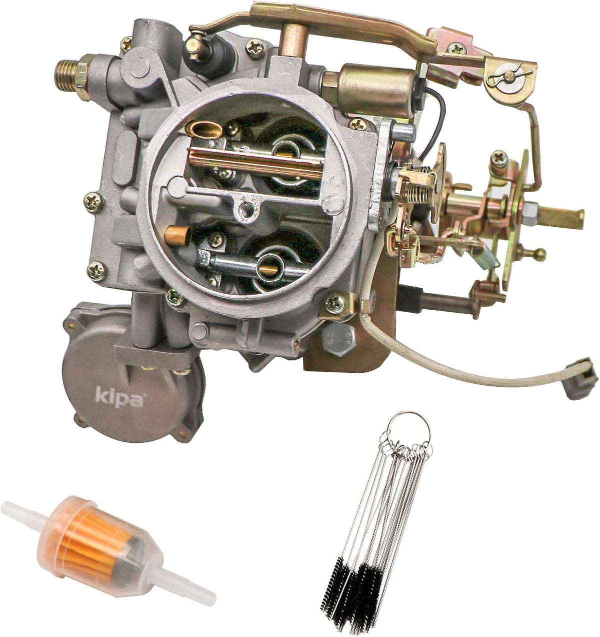 Carburetor for Toyota Land Cruiser 1969-1987 2F 4230CC FJ40 Engines, with Carbon Dirt Jet Cleaner Tool Kit & Fuel Filter Pack of 2 I379538