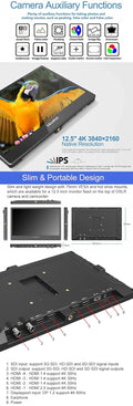 12.5 inch IPS 4K Camera Field Monitor A494