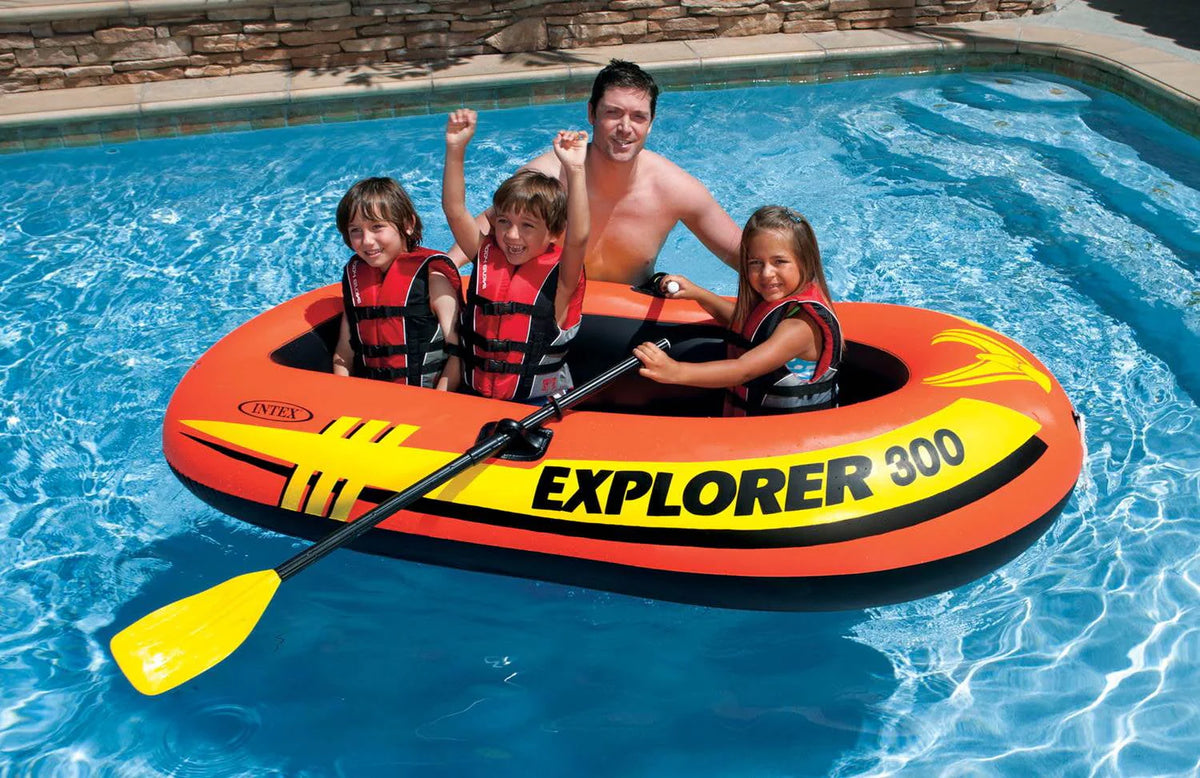 Inflatable 3 Person Raft Boat with Pump & Oars O24022