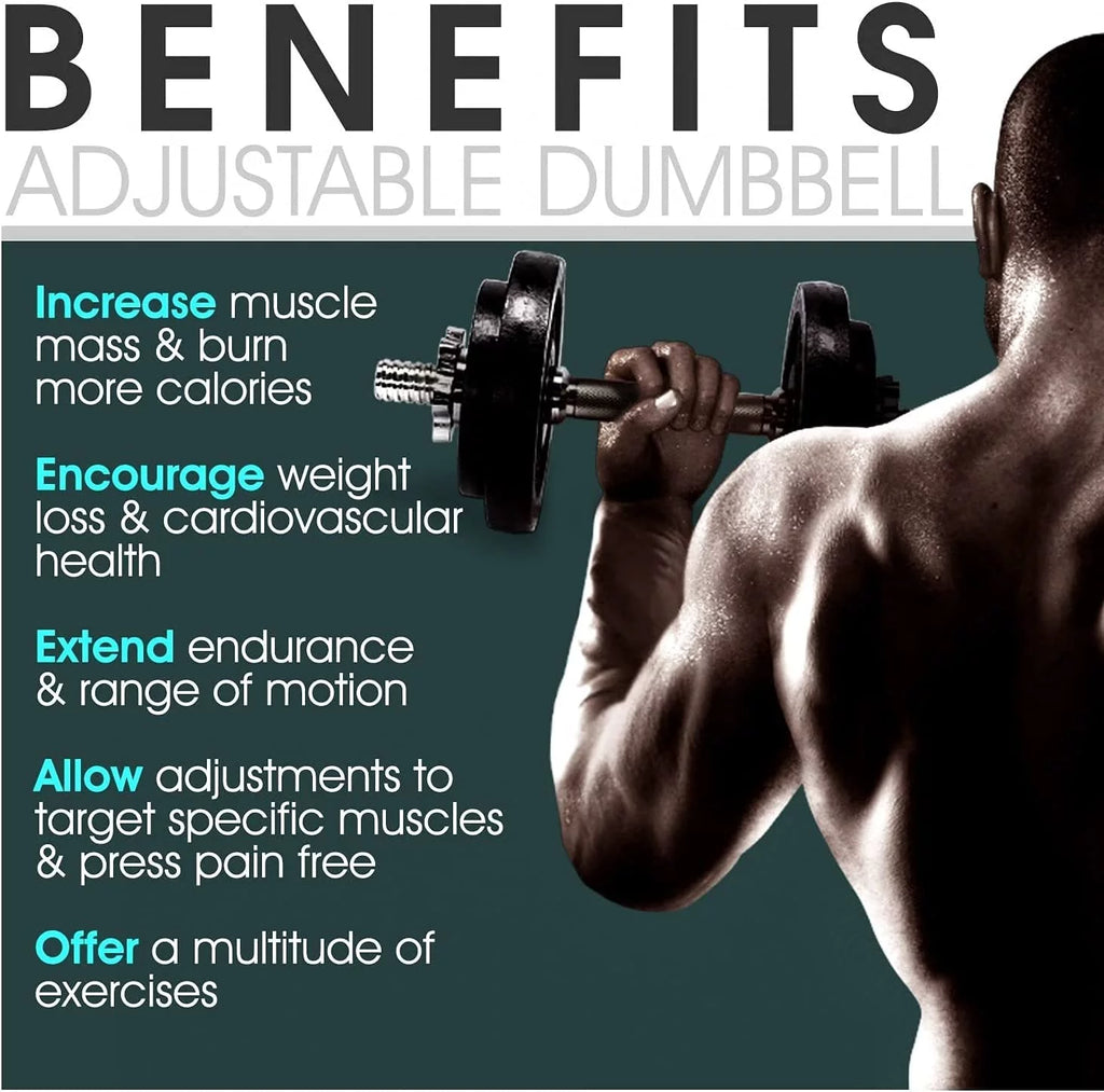50 lbs Adjustable Cast Iron Dumbbell Set Z207447