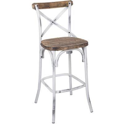 Antique White Solid Wood Bar Stool H14025
