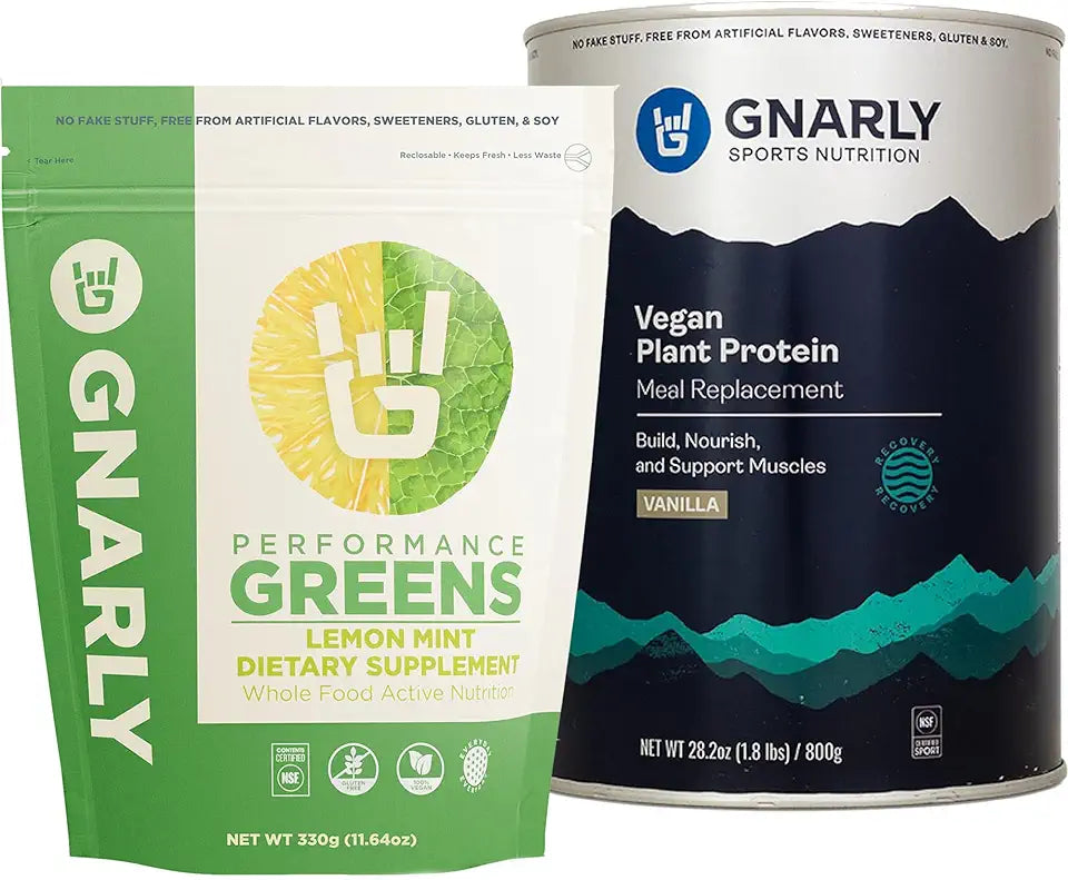 Greens Lemon Mint 11.64 oz and Vegan Plant Protein Vanilla 28.2 oz I7361