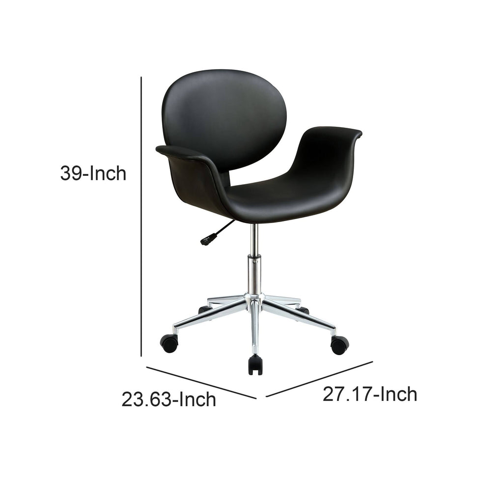 Black Metal Wooden Office Arm Chair E1183