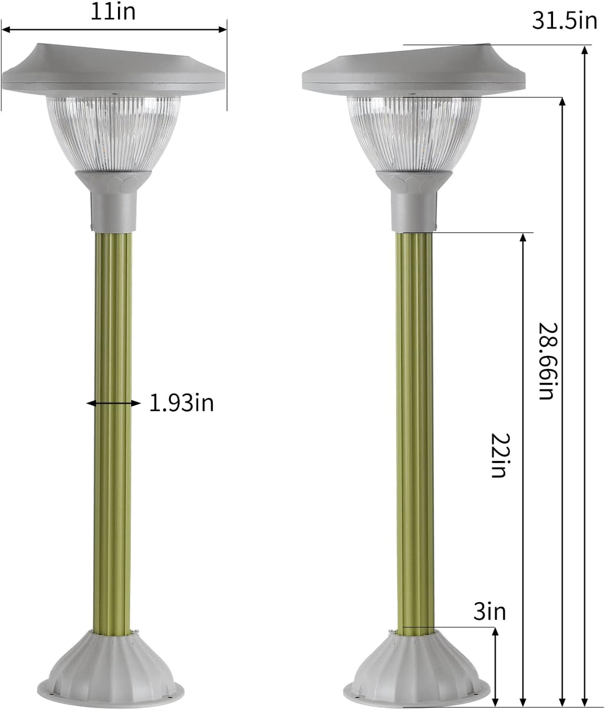 2 Packs Warm White LED Solar Lawn Lights M259