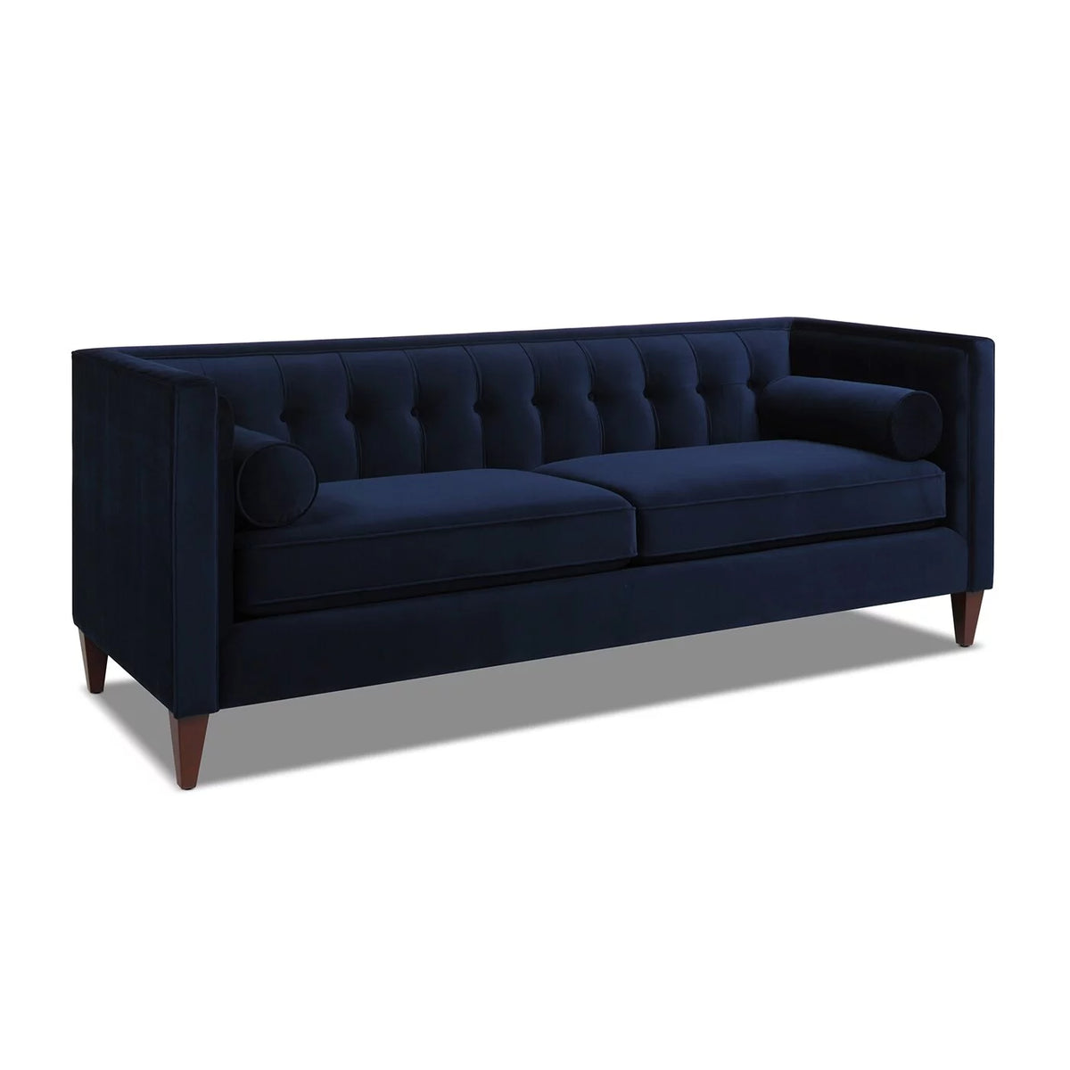 84" Tufted Tuxedo Sofa Cloud White Performance Velvet Q502
