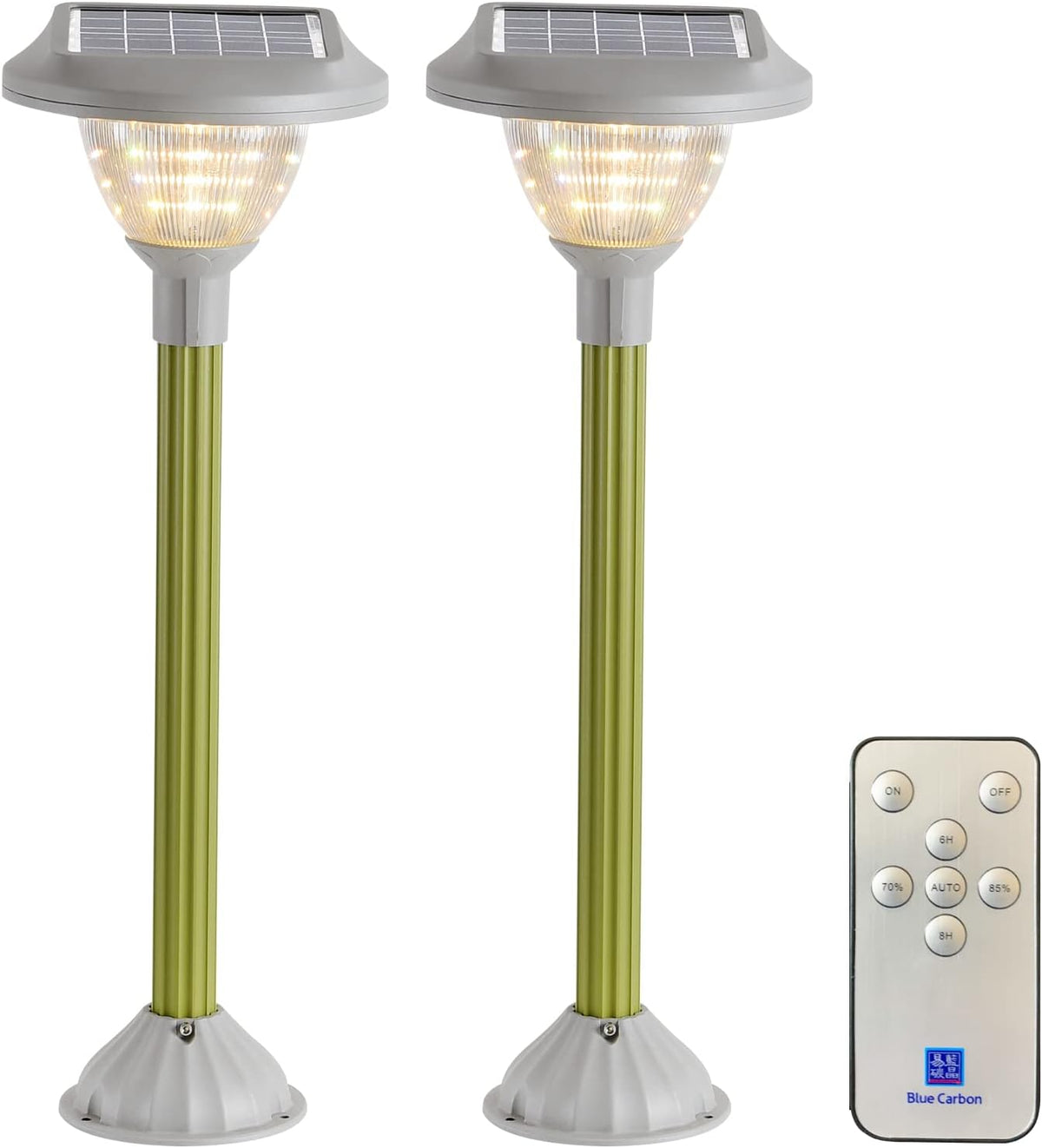2 Packs Warm White LED Solar Lawn Lights M259