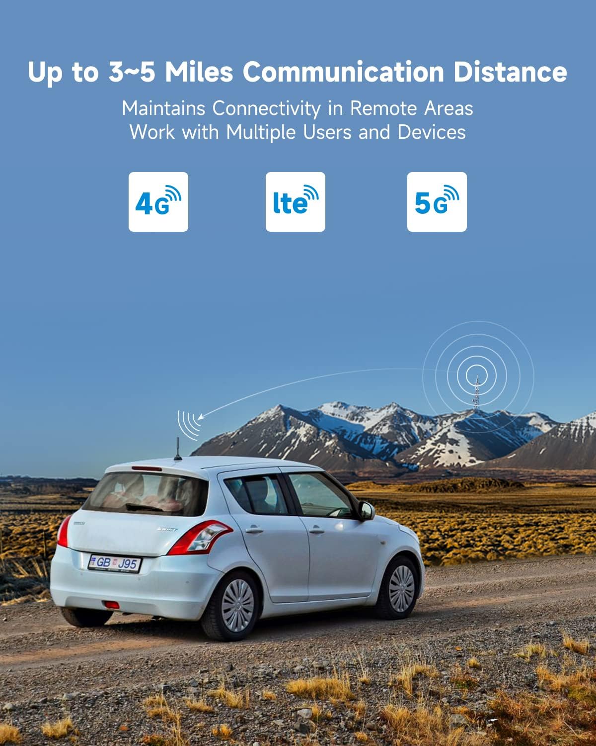 Cell Phone Signal Booster for Cars and SUVs with Omni-Directional Roof Antenna O950443