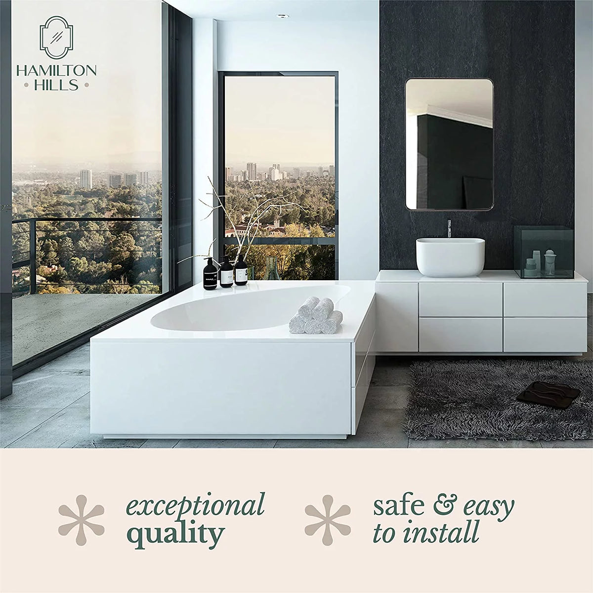 Brushed Metal Wall Mirror D1483