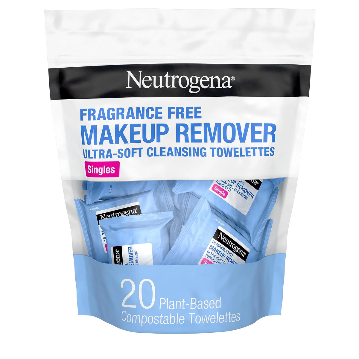 Fragrance-Free Makeup Remover Cleansing Towelette Singles 20 Ct Pack Of 6 D59970