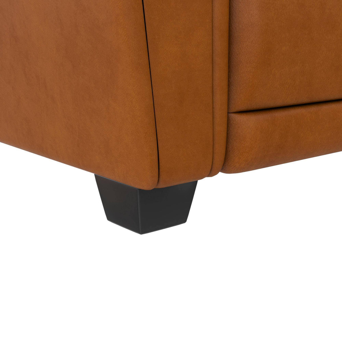 Camel Faux Leather Pushback Recliner U68098