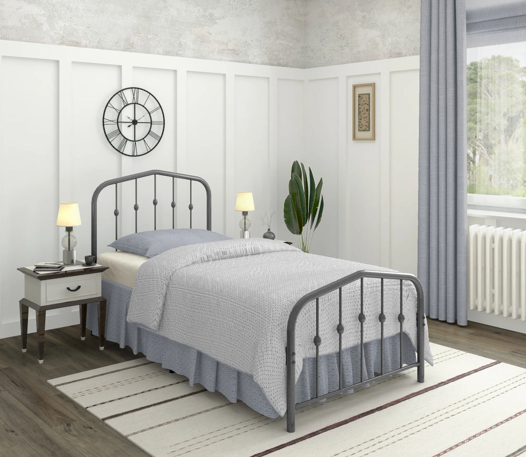 Twin Metal Bed Frame with Headboard and Footboard O98569