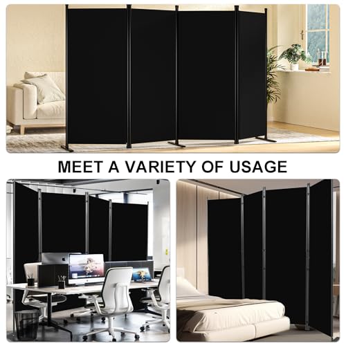 4-Panel White Privacy Screen with Support Foot V8577