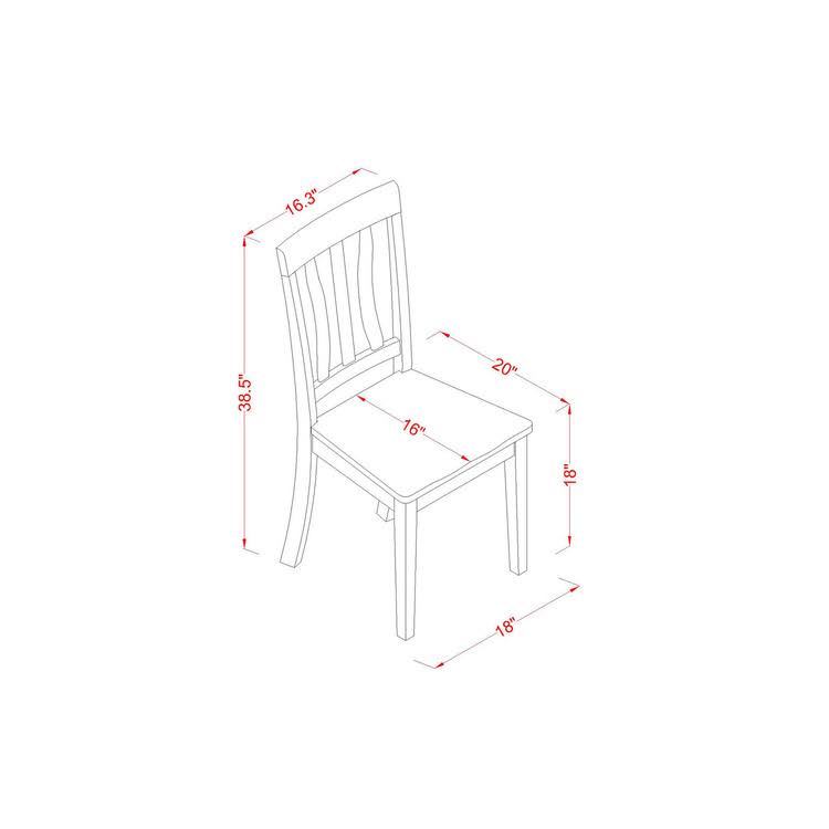 5 Pcs Dining Set with 4 Wood Chairs in Buttermilk Y904