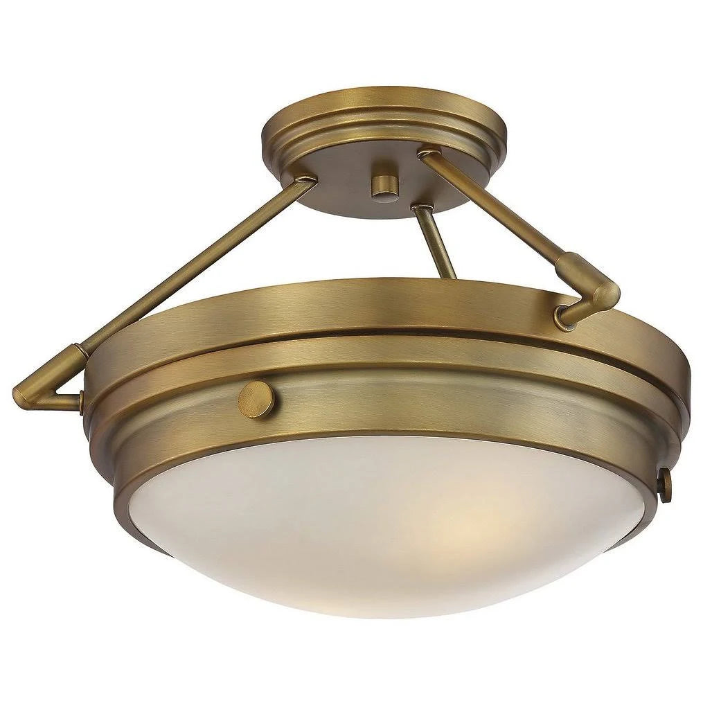 2 Light Semi-Flush Warm Brass M494
