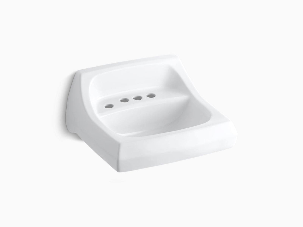 White Wall-Mount Bathroom Sink D652