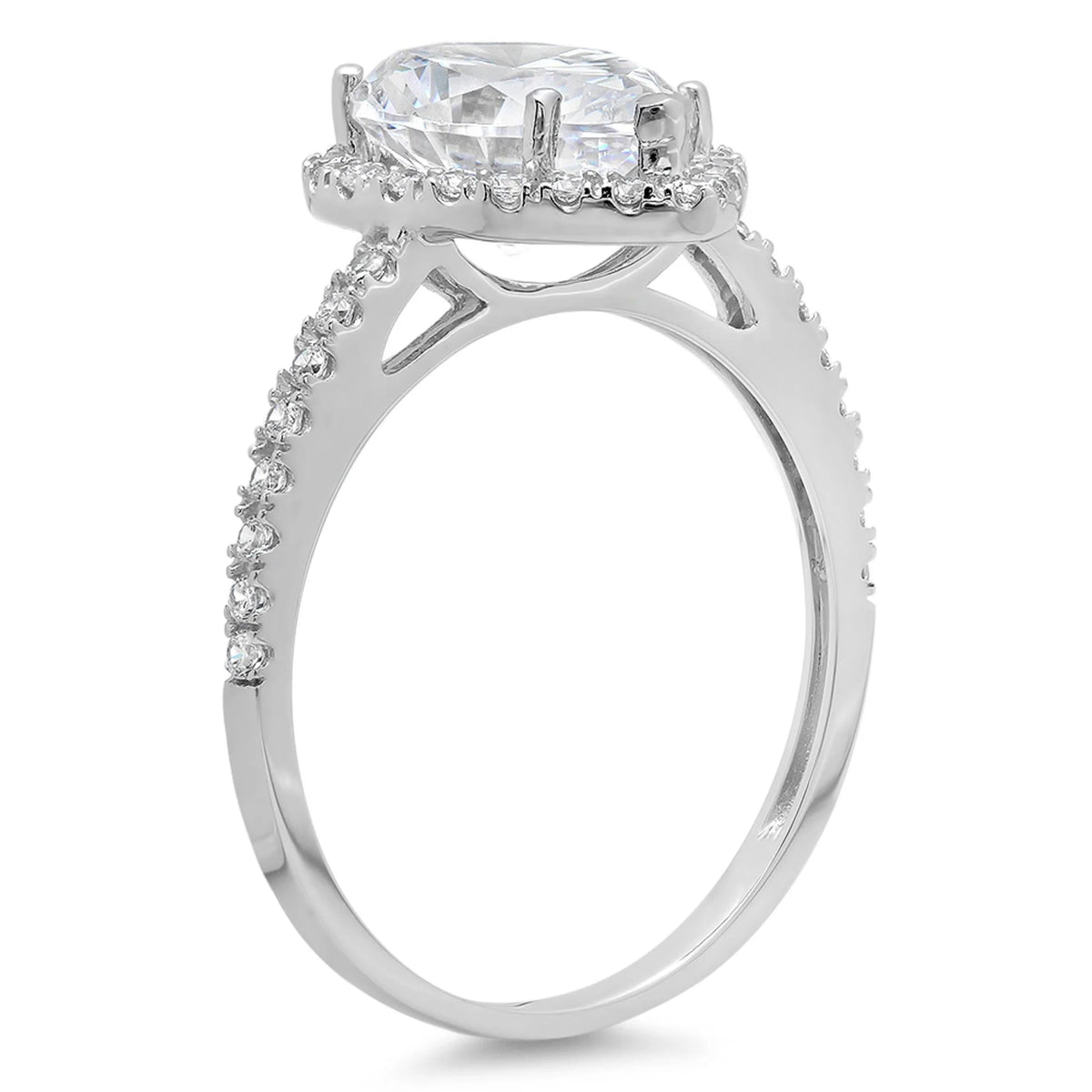 18K White Gold Halo Engagement Ring T856