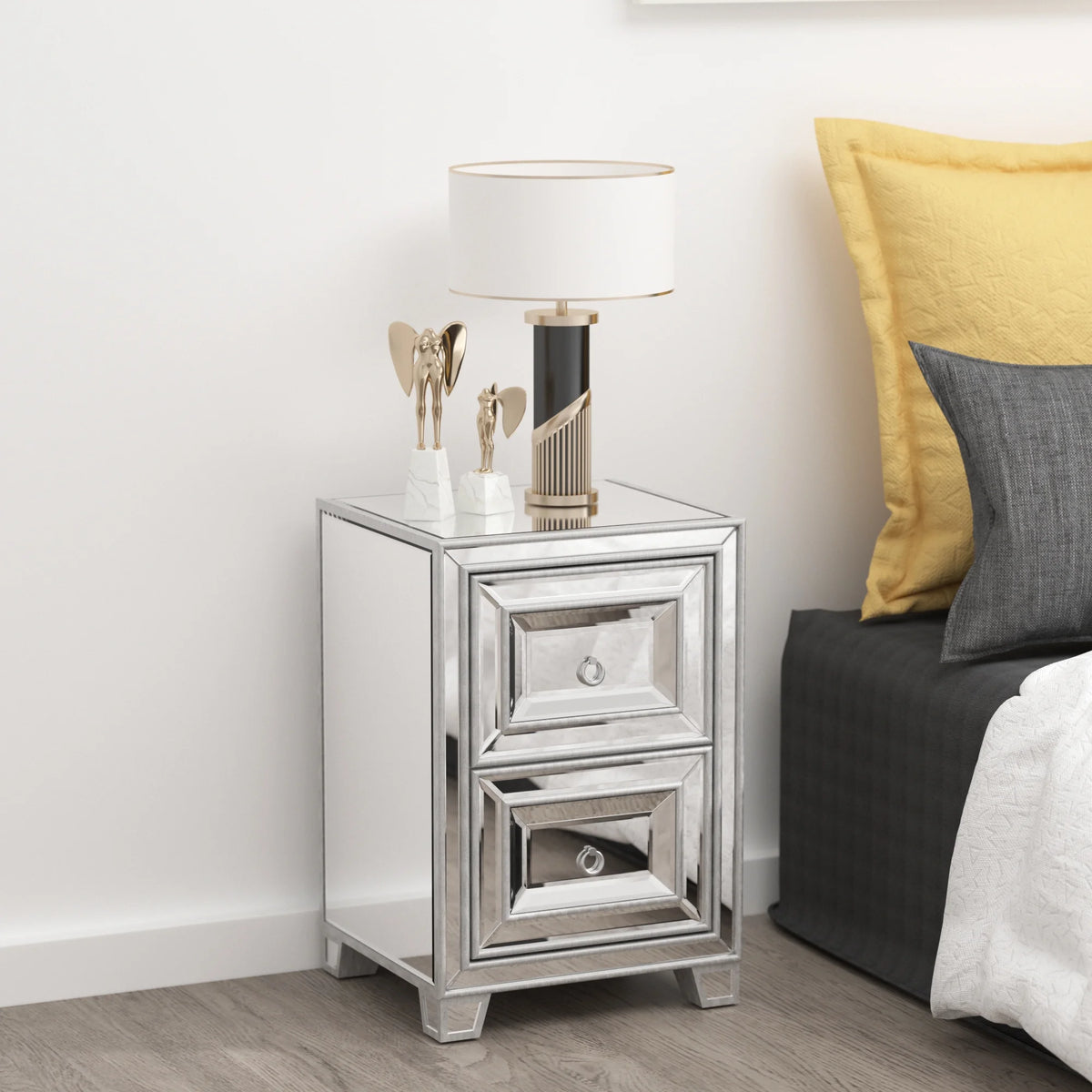Mirrored Nightstand V23763