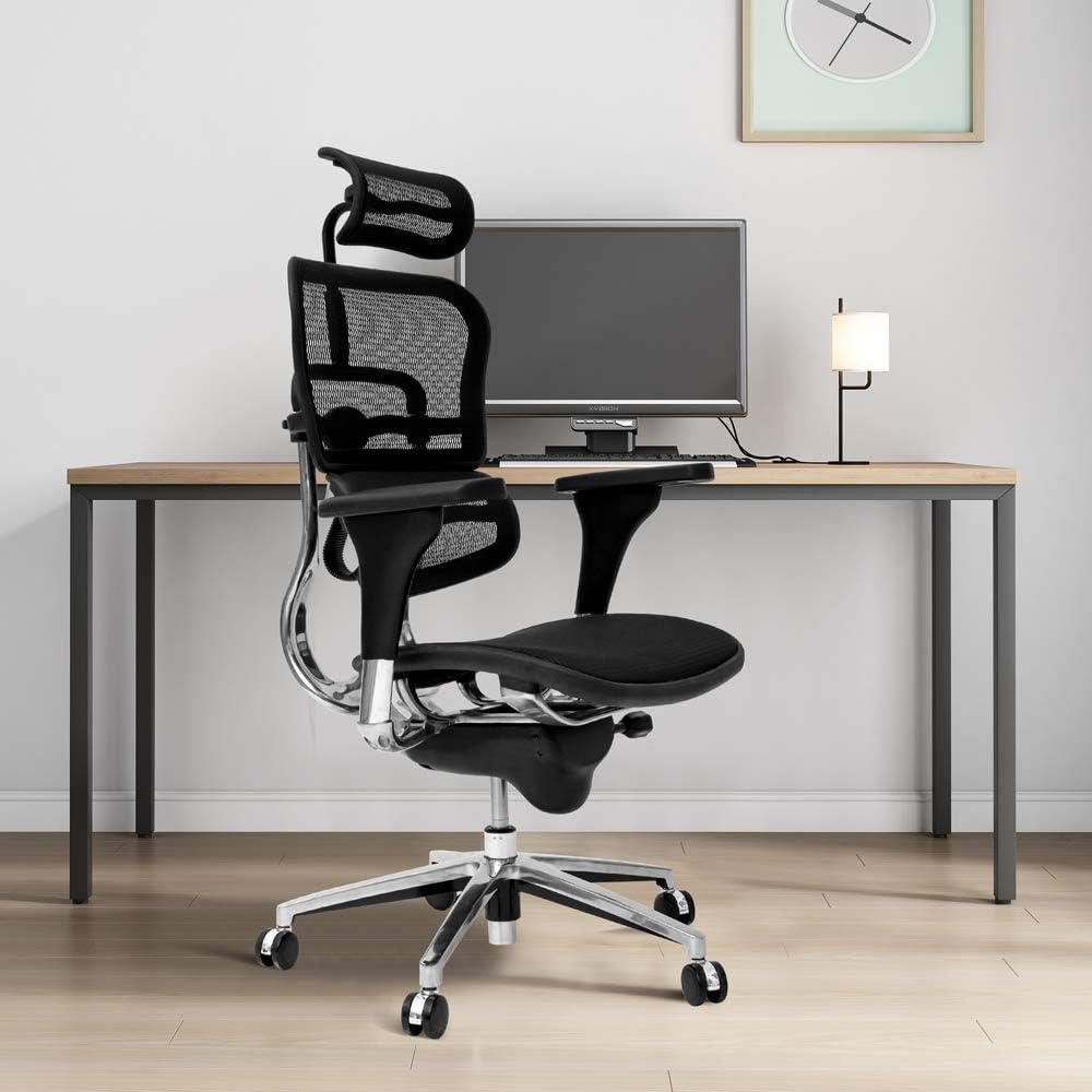 Black Mesh High Back Office Chair with Headrest and Lumbar Support P97832